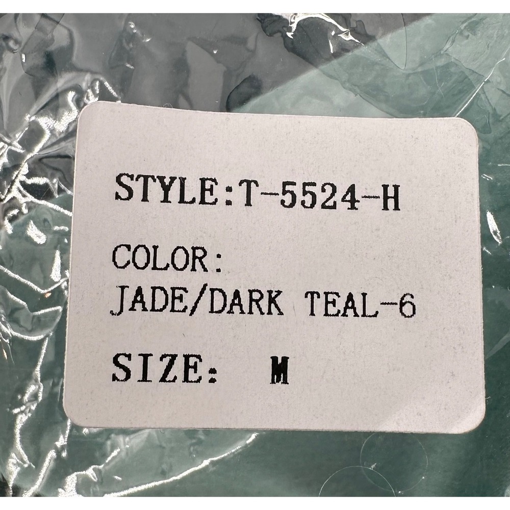 STRUT & BOLT Jade Green and Dark Teal Wrap Blouse BodySuit Women's Medium NEW - Picture 7 of 10